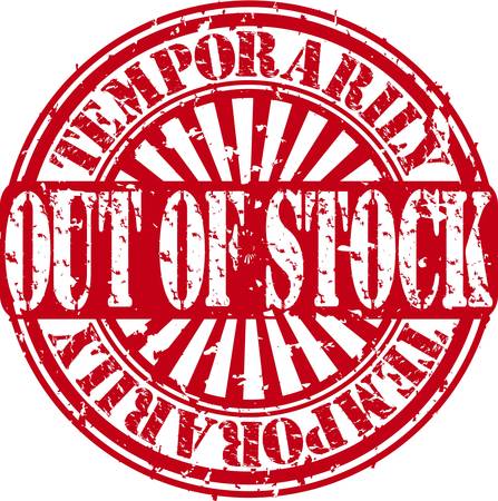 Grunge temporarily out of stock rubber stampのイラスト素材