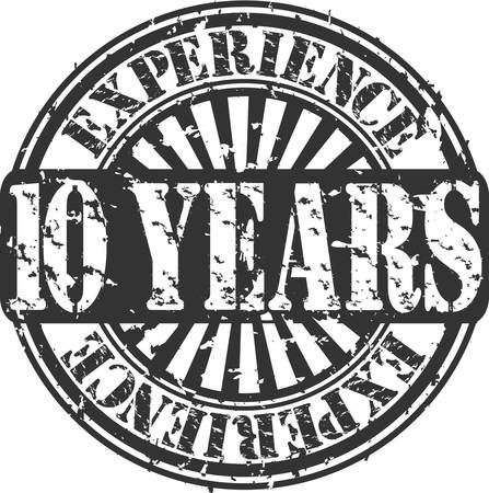 Grunge 10 years of experience rubber stampのイラスト素材