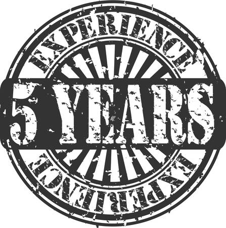 Grunge 5 years of experience rubber stampのイラスト素材
