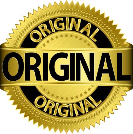 Golden original label, vector illustrationのイラスト素材