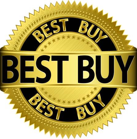 Best buy golden label, vector illustrationのイラスト素材