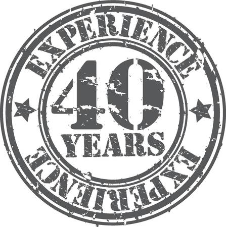 Grunge 40 years of experience rubber stamp, vector illustrationのイラスト素材