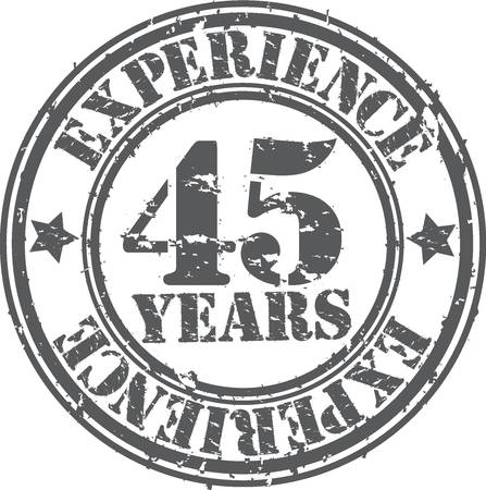 Grunge 45 years of experience rubber stamp, vector illustrationのイラスト素材