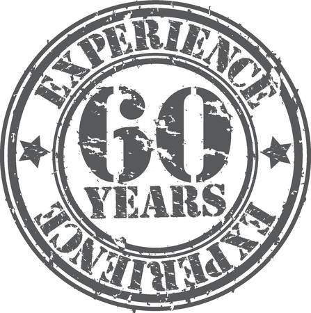 Grunge 60 years of experience rubber stamp, vector illustrationのイラスト素材