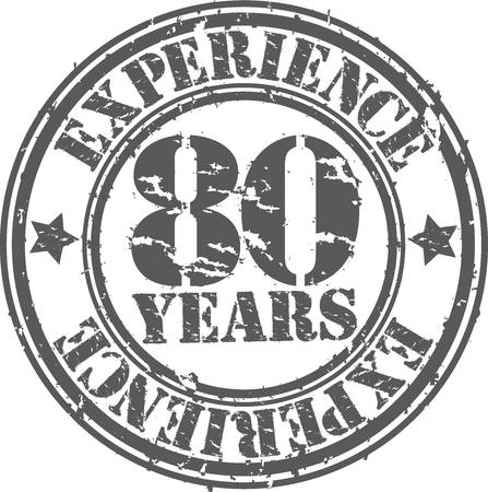 Grunge 80 years of experience rubber stamp, vector illustrationのイラスト素材