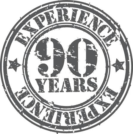 Grunge 90 years of experience rubber stamp, vector illustrationのイラスト素材