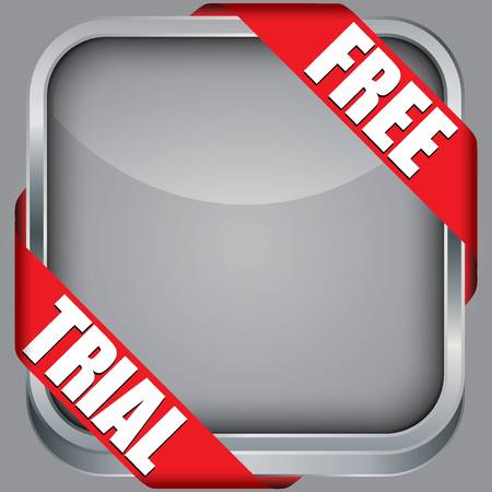 Blank app icon with free trial ribbon illustrationのイラスト素材