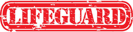 Grunge lifeguard rubber stamp illustration