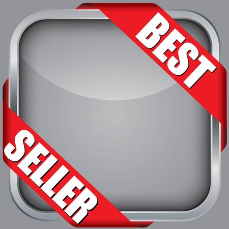 Blank app icon with best seller ribbon, vector illustrationのイラスト素材