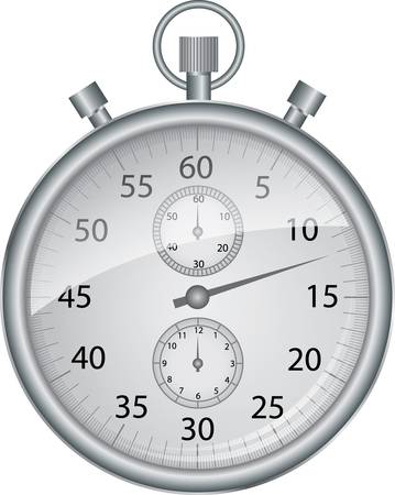 Silver vector stop watch, vector illustration のイラスト素材