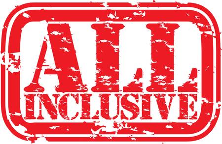 Grunge all inclusive rubber stamp, illustration のイラスト素材
