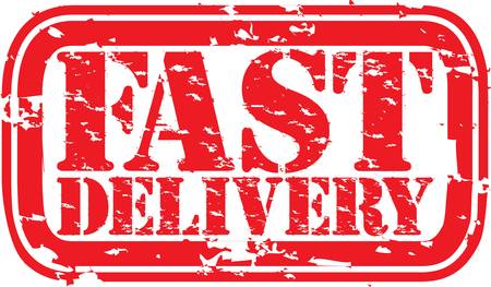 Grunge fast delivery rubber stamp, illustration のイラスト素材