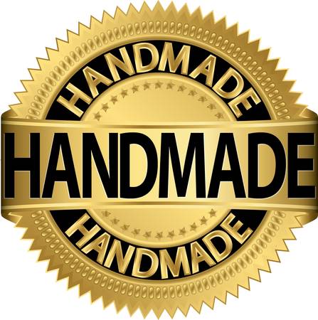 Handmade golden label, illustration のイラスト素材