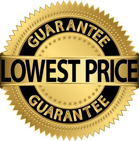 Lowest price guarantee golden label,  illustrationのイラスト素材