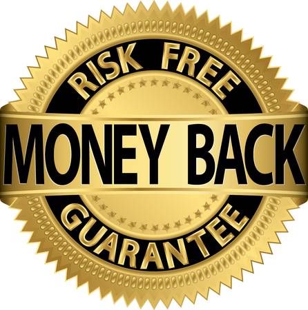 Money back guarantee golden label,  illustrationのイラスト素材