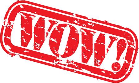 Grunge wow rubber stamp, vector illustrationのイラスト素材