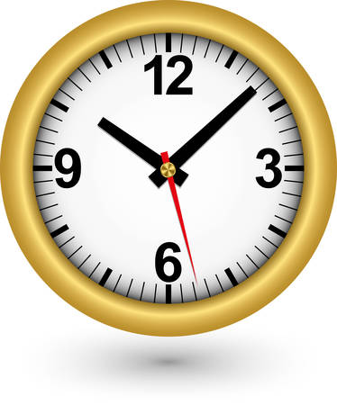 Gold clock icon, vector illustration のイラスト素材