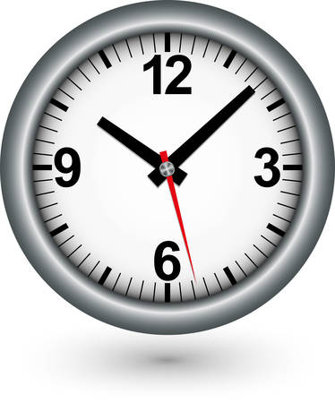Silver clock icon, vector illustration のイラスト素材