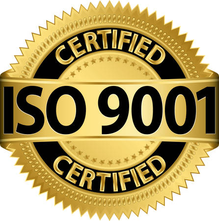ISO 9001 certified golden labelのイラスト素材