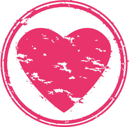 Heart grunge rubber stamp, vector illustration のイラスト素材