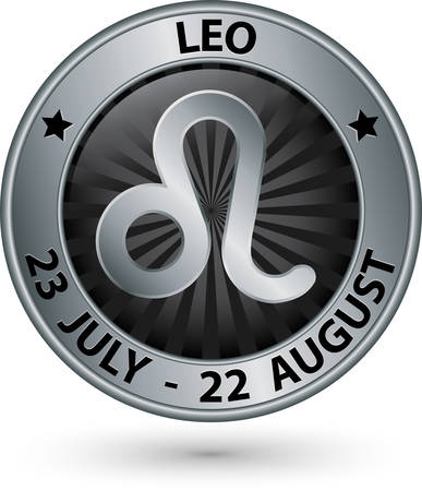 Leo zodiac silver sign, leo symbol vector illustrationのイラスト素材