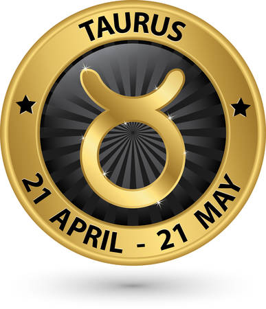 Taurus zodiac gold sign, taurus symbol vector illustrationのイラスト素材