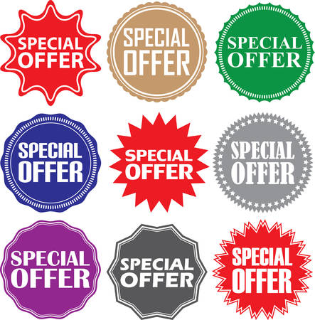 Special offer signs set, special offer sticker set, illustrationのイラスト素材