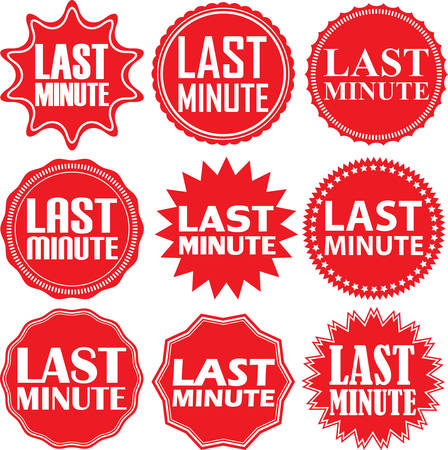 Last minute red label. Last minute red sign. Last minute red banner. Vector illustrationのイラスト素材