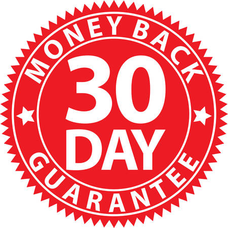 30 day money back guarantee red sign, vector illustrationのイラスト素材