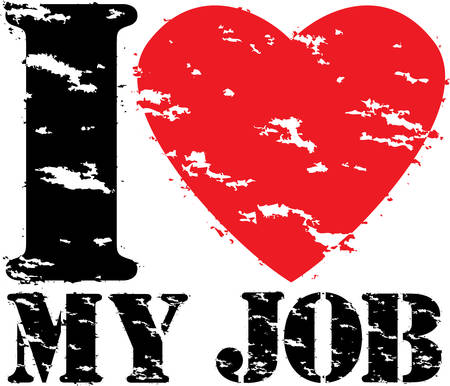 I love my job grunge rubber stamp vector illustrationのイラスト素材