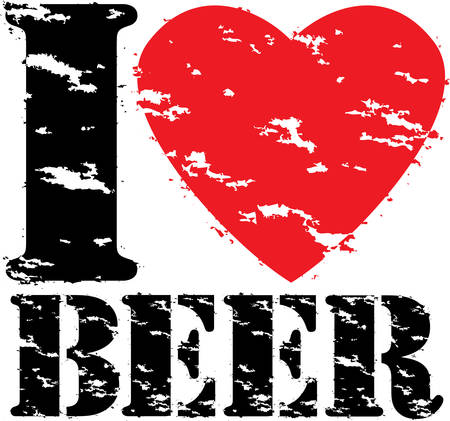 I love beer grunge rubber stamp, vector illustrationのイラスト素材