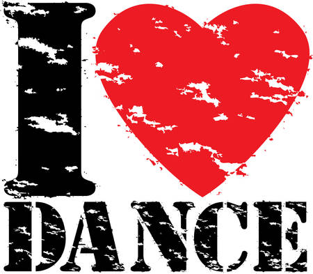 I love dance grunge rubber stamp, vector illustrationのイラスト素材