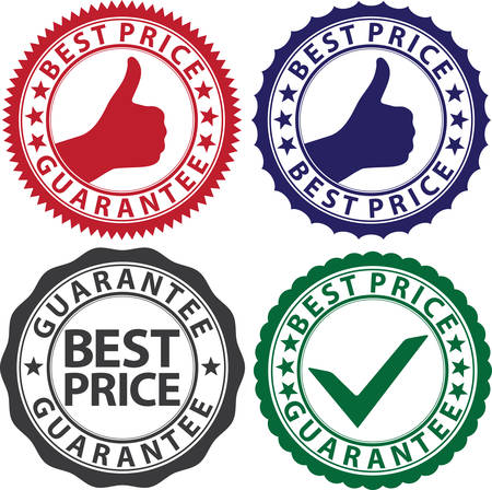 Best price guarantee label set, vector illustrationのイラスト素材