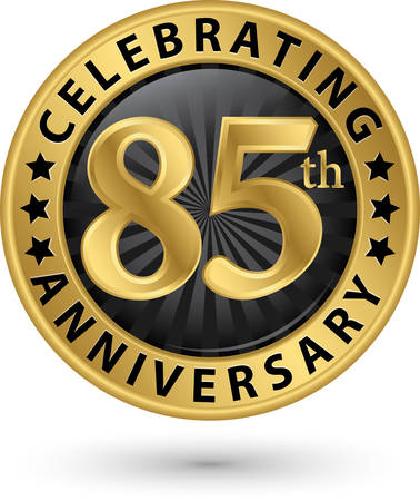 Celebrating 85th anniversary gold label, vector illustration のイラスト素材