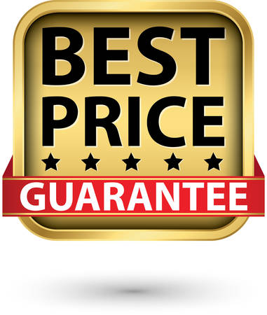 Best price guarantee golden label, vector illustration のイラスト素材