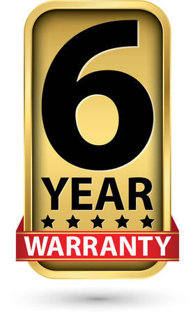 6 year warranty golden label, vector illustrationのイラスト素材