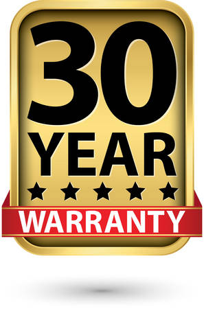 30 year warranty golden label, vector illustrationのイラスト素材
