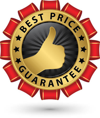 Best price guarantee golden label, vector illustrationのイラスト素材