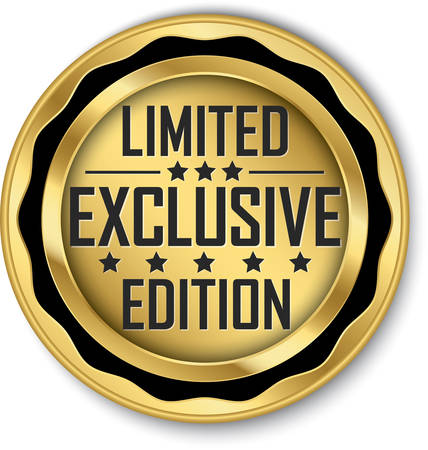 Exclusive limited edition gold label, vector illustrationのイラスト素材