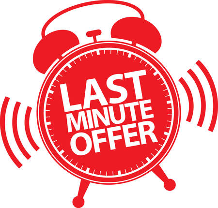 Last minute offer alarm clock icon, vector illustrationのイラスト素材