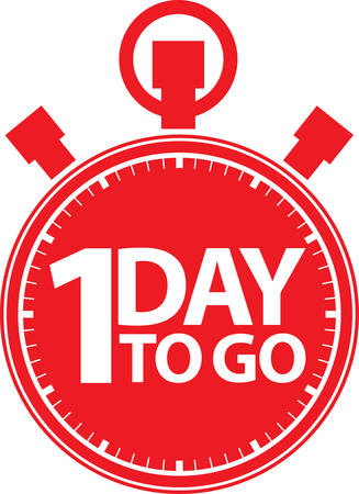 1 day to go stopwatch icon, vector illustrationのイラスト素材