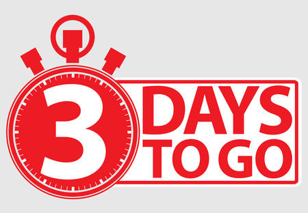 3 days to go red label, vector illustrationのイラスト素材