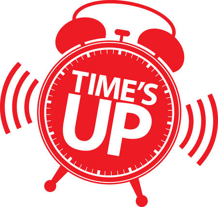 Time's up red sign, vector illustrationのイラスト素材