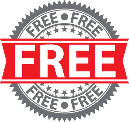 Free sign, free badge, vector illustrationのイラスト素材