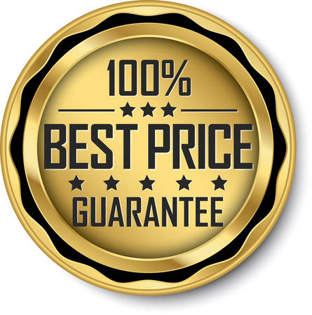 Best price guarantee golden label, vector illustrationのイラスト素材