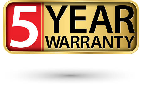 5 year warranty golden label, vector illustrationのイラスト素材