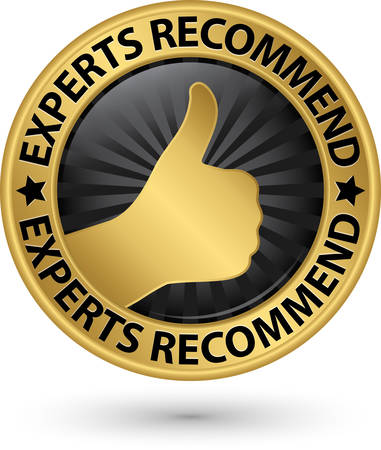 Experts recommend golden label, vector illustrationのイラスト素材