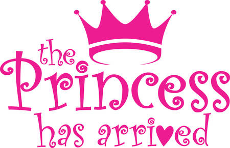 The princess has arrived label, vector illustrationのイラスト素材