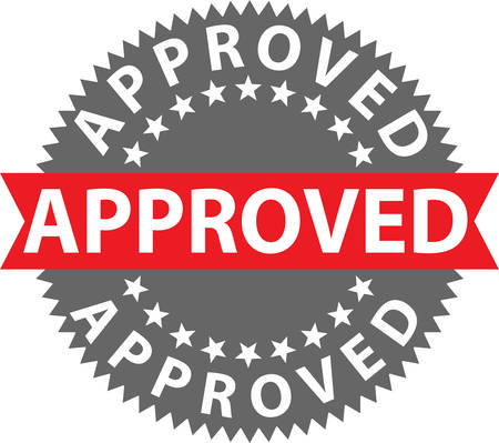 Approved stamp, certified badge, vector illustrationのイラスト素材
