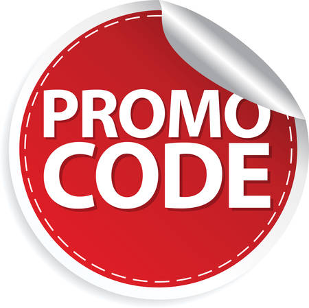 Promo code red sticker, vector illustrationのイラスト素材
